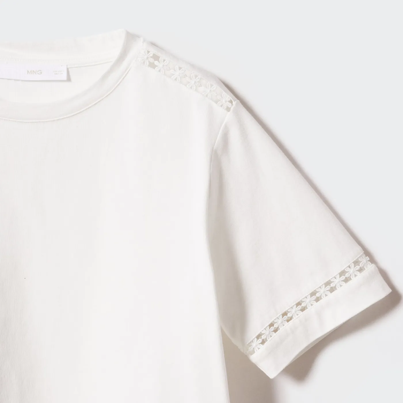 Embroidered White Cotton T-Shirt – Image 6